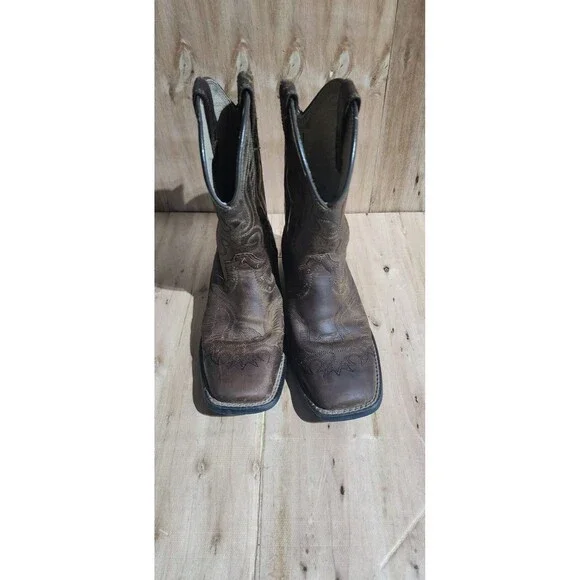 Boy's Ariat Anthem Patriot Western Boot in Distressed Brown Sz US 1 UK 13 EU 32 - Picture 3 of 8